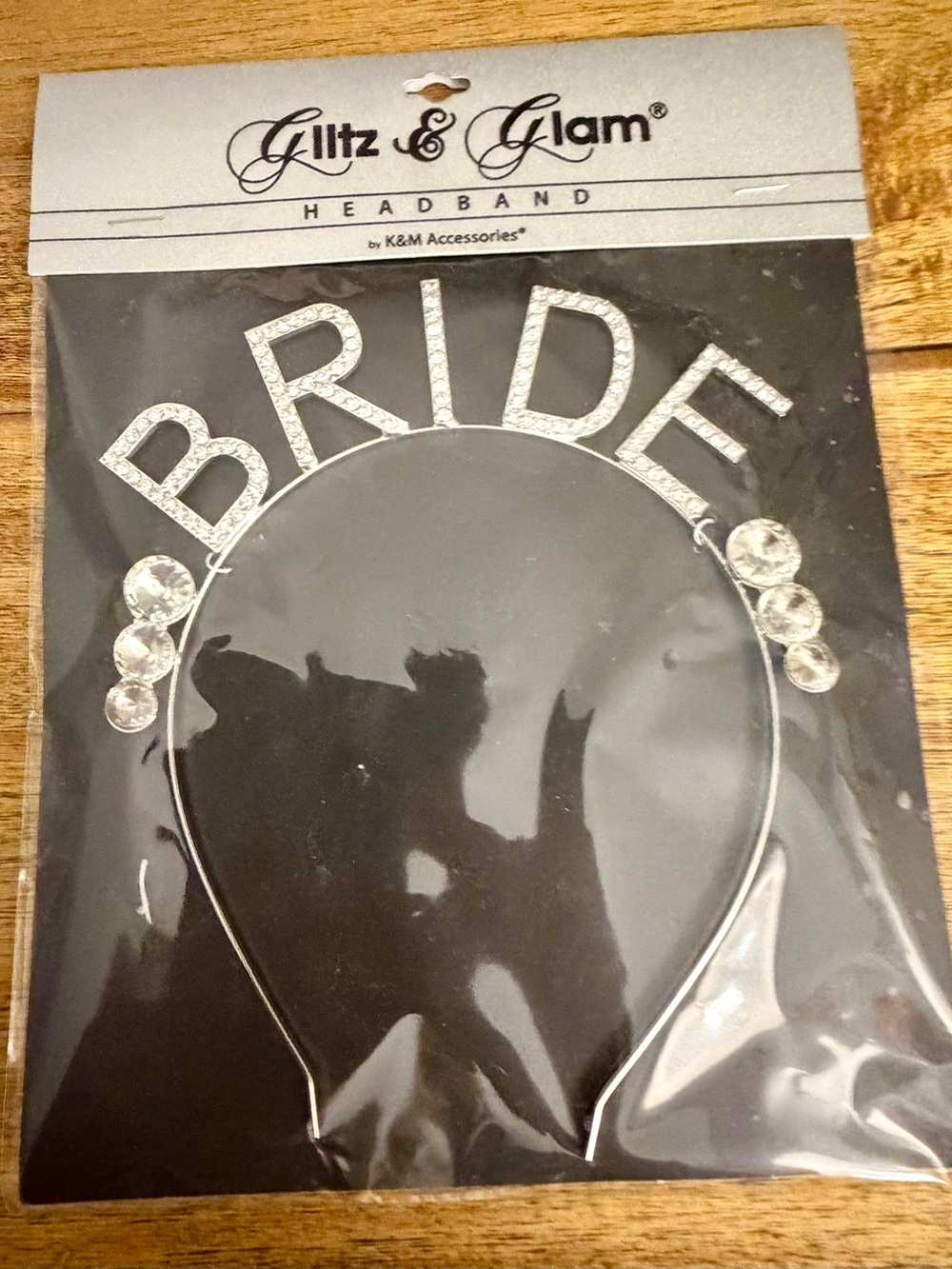 Glitz & Glam Silver 'BRIDE' Crystal Headband